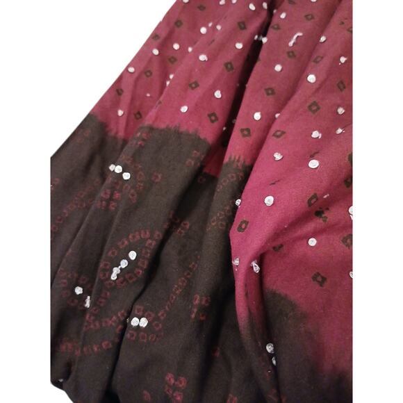 Folklore Dance Skirt Maxi Long Sz M/L RED Ombre Western Cowgirl Art Boho Theatre - Picture 10 of 15